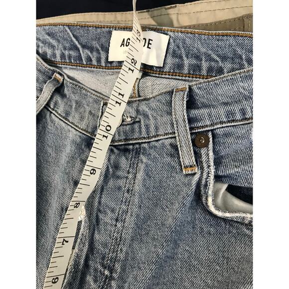 Agolde Nico high rise slim jeans lighter wash with raw hems women’s size 25 - Picture 6 of 9